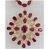 Image 1 : 57.62CTW Natural Ruby And Diamond Necklace In 14K Yellow Gold