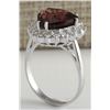 Image 3 : 5.92CTW Natural Red Tourmaline And Diamond Ring 14K Solid White Gold