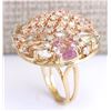 Image 3 : 26.40 CTW Natural Multi-stone And Diamond Ring In 14k Yellow Gold
