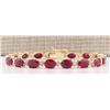 Image 1 : 28.58 CTW Natural Red Ruby And Diamond Bracelet In 14k Yellow Gold