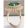 Image 4 : 5.27CTW Natural Emerald And Diamond Ring 14K Solid Yellow Gold