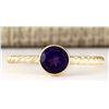 Image 1 : 1.00 CTW Natural Amethyst Ring In 14k Yellow Gold