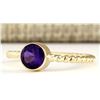 Image 2 : 1.00 CTW Natural Amethyst Ring In 14k Yellow Gold