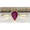 Image 1 : .60 CTW Natural Ruby Ring In 14k Yellow Gold