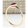 Image 3 : .60 CTW Natural Ruby Ring In 14k Yellow Gold