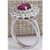 Image 3 : 3.79CTW Natural Ruby And Diamond Ring 14K Solid White Gold
