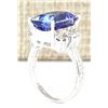 Image 3 : 7.10 CTW Natural Blue Tanzanite And Diamond Ring 14k Solid White Gold