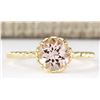 Image 1 : 1.20 CTW Natural Morganite Ring In 14k Yellow Gold