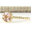 Image 2 : 1.20 CTW Natural Morganite Ring In 14k Yellow Gold