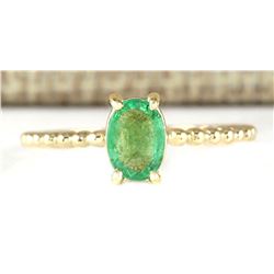 .80 CTW Natural Emerald Ring In 14k Yellow Gold