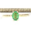 Image 1 : .80 CTW Natural Emerald Ring In 14k Yellow Gold