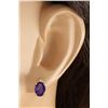 Image 3 : 2.55 CTW Natural Amethyst And Diamond Earrings 14k Solid Yellow Gold
