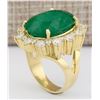 Image 3 : 18.59 CTW Natural Emerald And Diamond Ring In 14k Yellow Gold