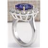 Image 3 : 6.91CTW Natural Blue Tanzanite And Diamond Ring 14K Solid White Gold