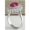 Image 3 : 5.80CTW Natural Ruby And Diamond Ring 14K Solid White Gold