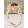 Image 3 : 3.12 CTW Natural Ruby And Diamond Ring In 14k Yellow Gold
