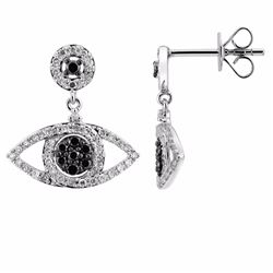14KT White Gold Diamond Earrings -# 6023-1