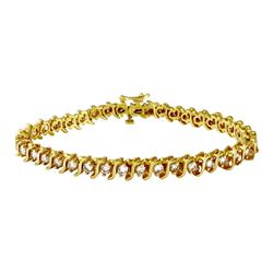 14KT Yellow Gold Diamond Tennis Bracelet  -# 6464