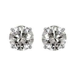 14KT White Gold Diamond Stud Earrings -# 1719