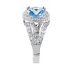 Image 2 : 14KT White Gold Topaz and Diamond Ring -# 2009