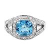 Image 4 : 14KT White Gold Topaz and Diamond Ring -# 2009