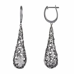 14KT White Gold Diamond Earrings -# 6214-1