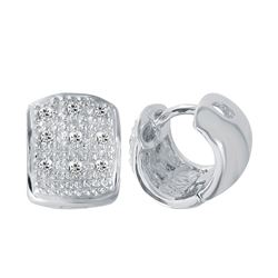 14KT White Gold Diamond Huggie Earrings -# 6595