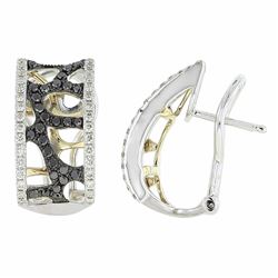 14KT Two Tone Gold Diamond Earrings -# 5906-1