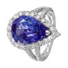 Image 1 : 14KT White Gold Tanzanite & Diamond Ring -# 1515
