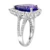 Image 2 : 14KT White Gold Tanzanite & Diamond Ring -# 1515