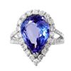 Image 3 : 14KT White Gold Tanzanite & Diamond Ring -# 1515