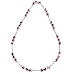 14KT White Gold Ruby Necklace  -# 6440
