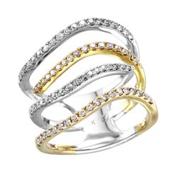 10KT Two Tone Gold Diamond Ring -# 2104