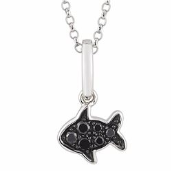 14KT White Gold Diamond Pendant With Chain -# 6175