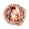 Image 1 : 14KT Rose Gold Morganite, Sapphire & Diamond Ring -# 863