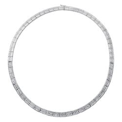 14KT White Gold Diamond Necklace -# 6424