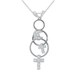 18KT White Gold Ladies Slider with Chain  -# 6803