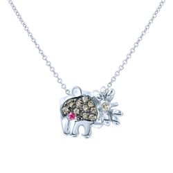 14KT White Gold Ladies Slider with Chain  -# 6742-1