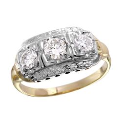 14KT Two Tone Gold Diamond Ring -# 1760