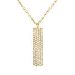14KT Yellow Gold Diamond Pendant With Chain -# 8002
