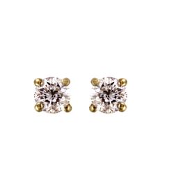 14KT Yellow Gold Diamond Stud Earrings -# 1601