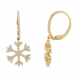 14KT Yellow Gold Diamond Earrings -# 7943-1