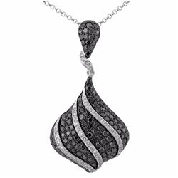 14KT White Gold Diamond Pendant With Chain -# 6033