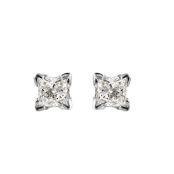 14KT White Gold Diamond Stud Earrings -# 1606