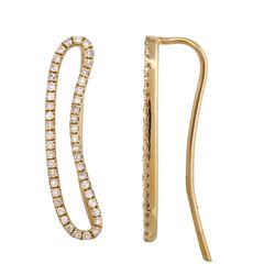 14KT Yellow Gold Diamond Earrings -# 7599