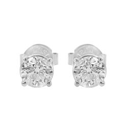 14KT White Gold Diamond Stud Earrings -# 119