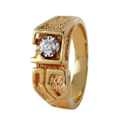14KT Yellow Gold Diamond Men's Ring -# 6648