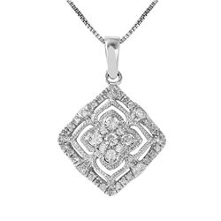 Sterling Silver Diamond Pendant & Chain -# 2119