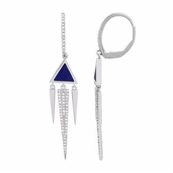 14KT White Gold Gemstone Earrings -# 7810-1