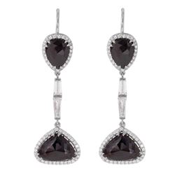 18KT White Gold Diamond Earrings -# 518